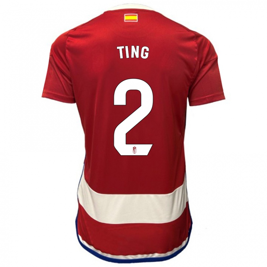 Férfi Xie Ting #2 Piros Hazai Jersey 2023/24 Mez Póló Ing