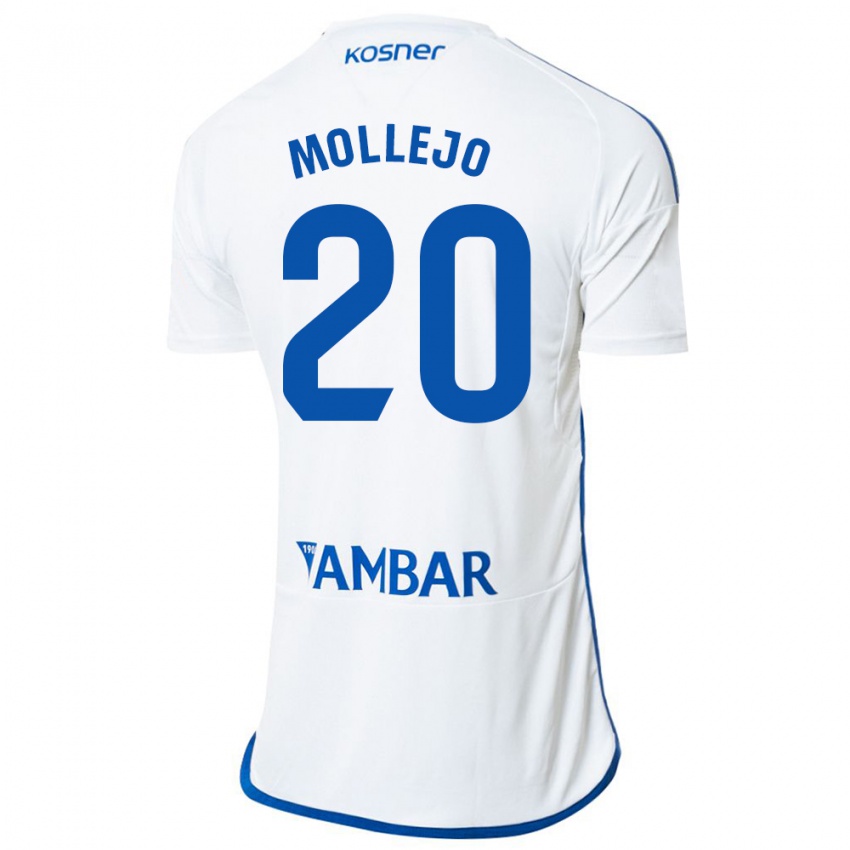 Férfi Victor Mollejo #20 Fehér Hazai Jersey 2023/24 Mez Póló Ing