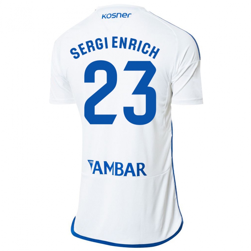 Férfi Sergi Enrich #23 Fehér Hazai Jersey 2023/24 Mez Póló Ing