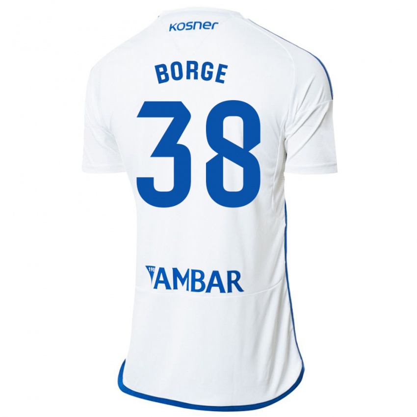 Férfi Andrés Borge #38 Fehér Hazai Jersey 2023/24 Mez Póló Ing