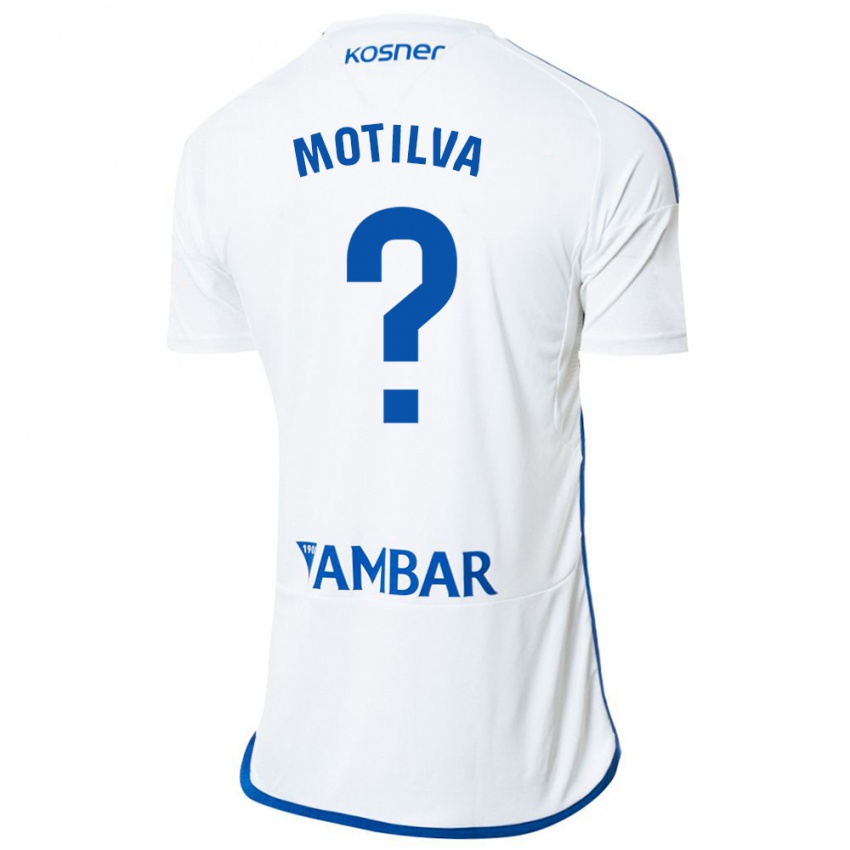 Férfi Adrián Motilva #0 Fehér Hazai Jersey 2023/24 Mez Póló Ing