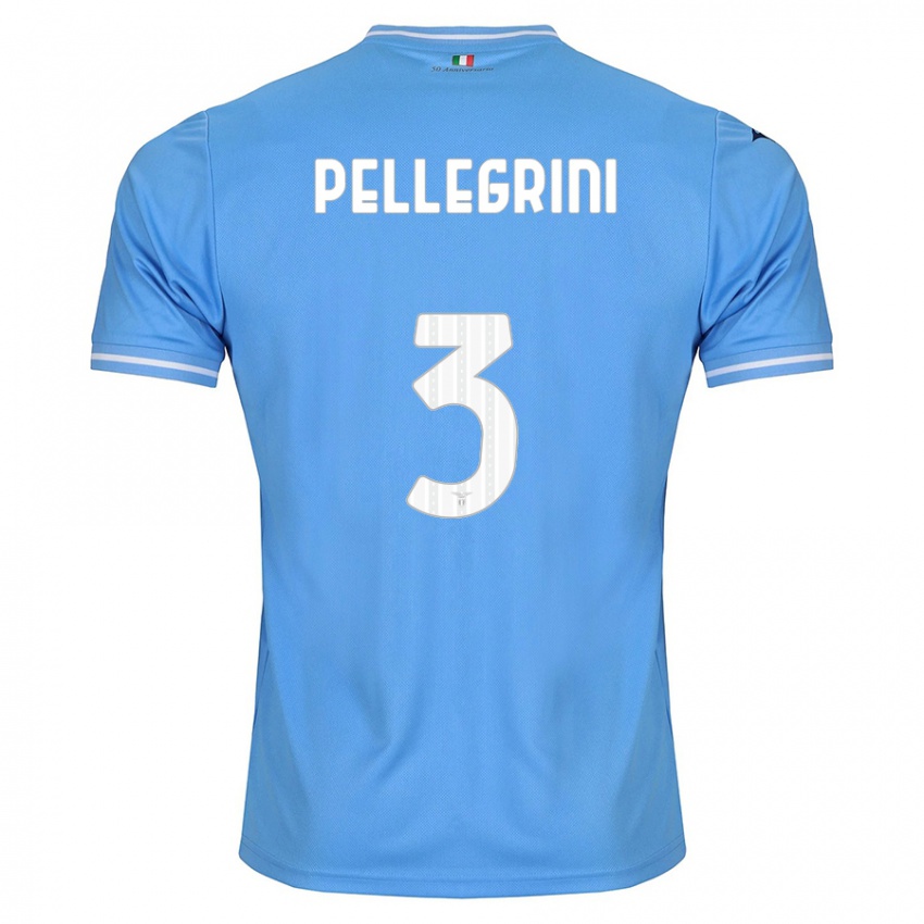 Férfi Luca Pellegrini #3 Kék Hazai Jersey 2023/24 Mez Póló Ing