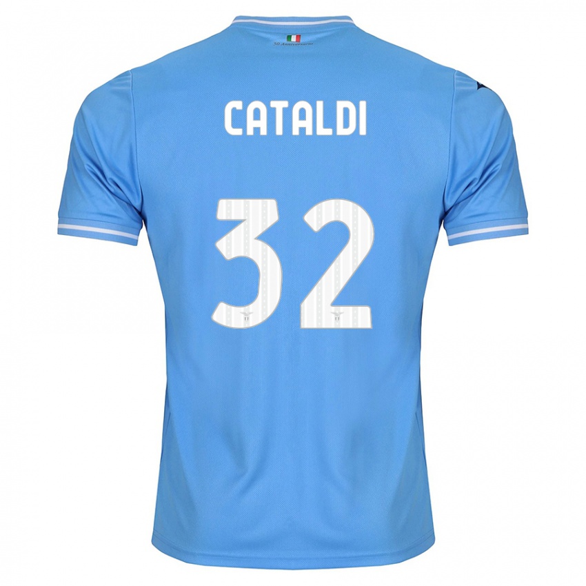 Férfi Danilo Cataldi #32 Kék Hazai Jersey 2023/24 Mez Póló Ing