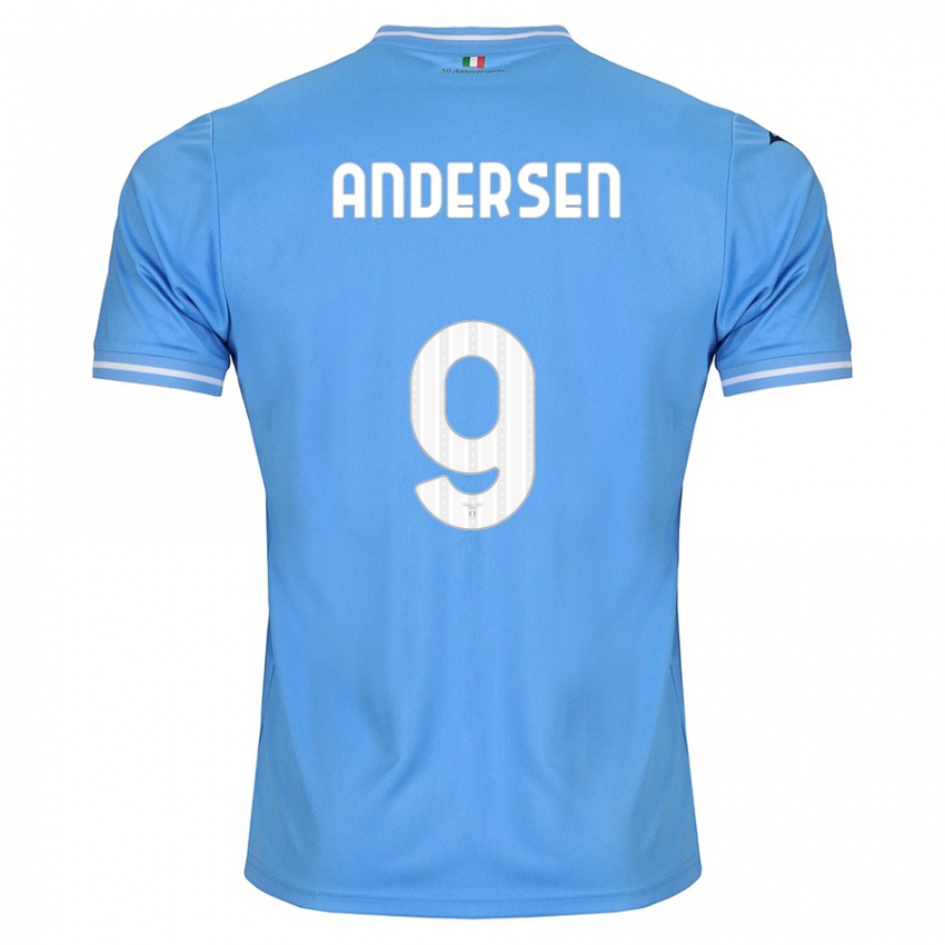 Férfi Signe Holt Andersen #9 Kék Hazai Jersey 2023/24 Mez Póló Ing