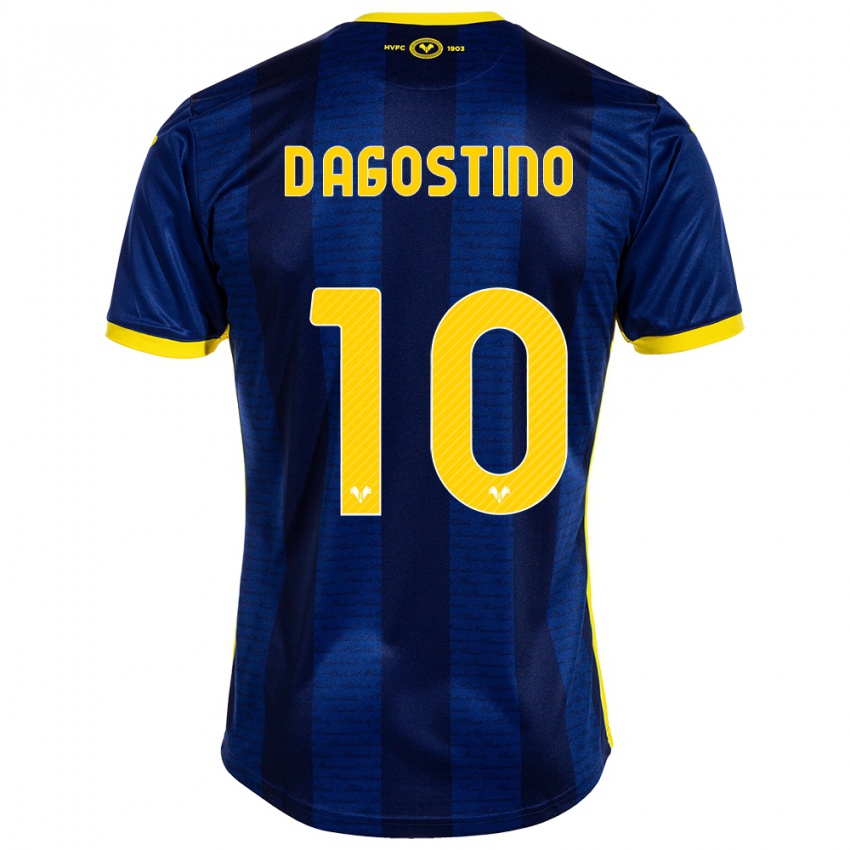 Férfi Samuele D'agostino #10 Haditengerészet Hazai Jersey 2023/24 Mez Póló Ing