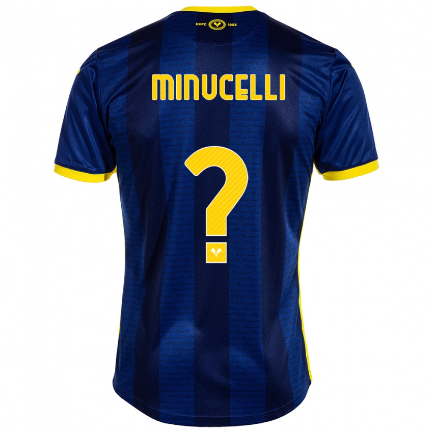 Férfi Enrico Minucelli #0 Haditengerészet Hazai Jersey 2023/24 Mez Póló Ing