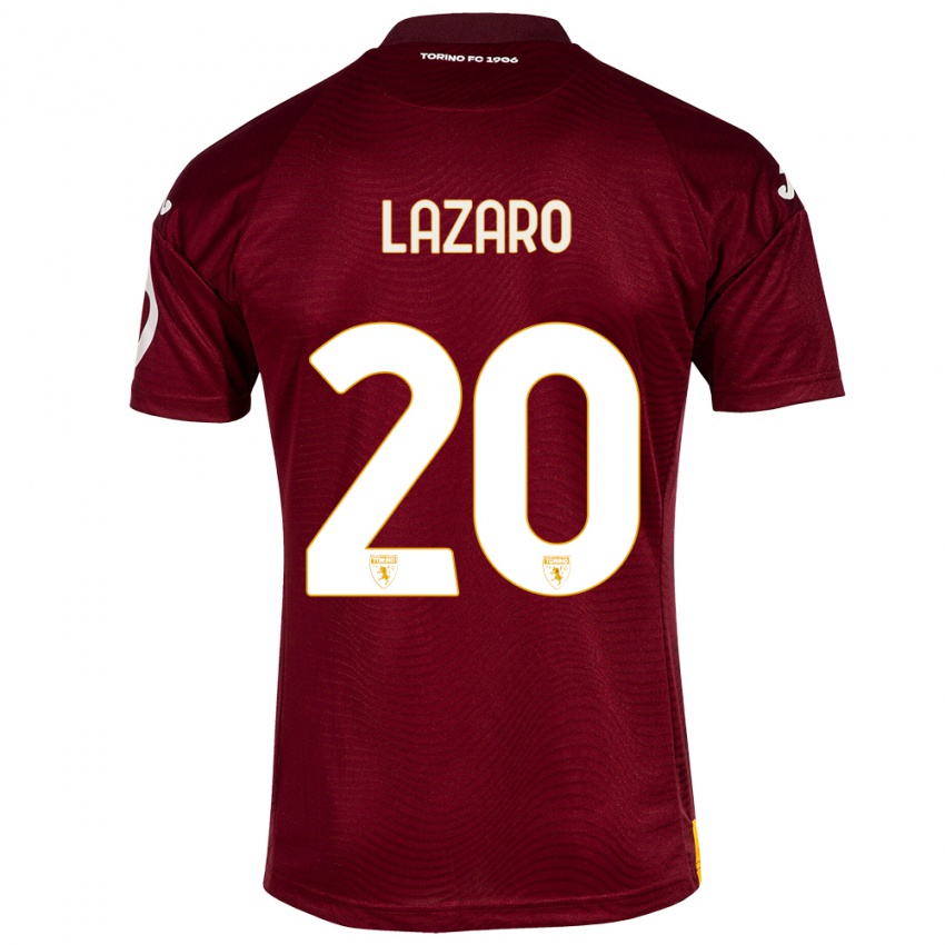 Férfi Valentino Lazaro #20 Sötét Vörös Hazai Jersey 2023/24 Mez Póló Ing