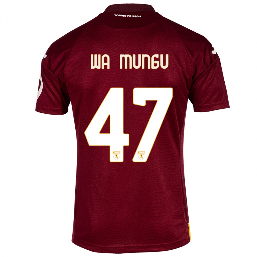 Férfi Vimoj Muntu Wa Mungu #47 Sötét Vörös Hazai Jersey 2023/24 Mez Póló Ing