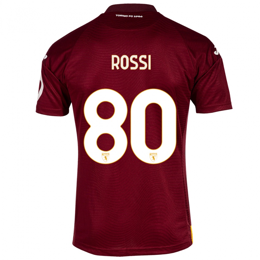 Férfi Simone Rossi #80 Sötét Vörös Hazai Jersey 2023/24 Mez Póló Ing