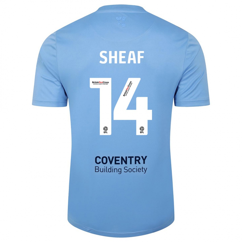 Férfi Ben Sheaf #14 Égszínkék Hazai Jersey 2023/24 Mez Póló Ing