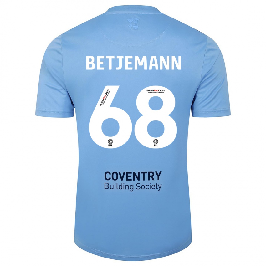 Férfi Elliot Betjemann #68 Égszínkék Hazai Jersey 2023/24 Mez Póló Ing