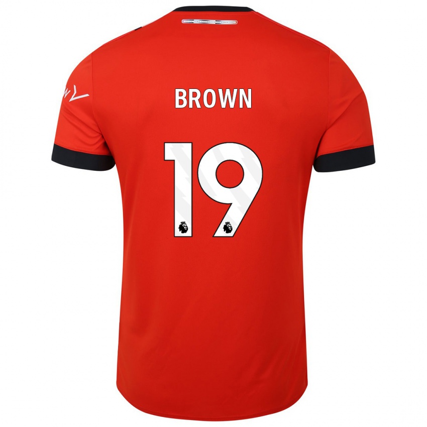 Férfi Jacob Brown #19 Piros Hazai Jersey 2023/24 Mez Póló Ing