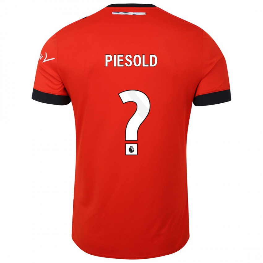 Férfi Axel Piesold #0 Piros Hazai Jersey 2023/24 Mez Póló Ing