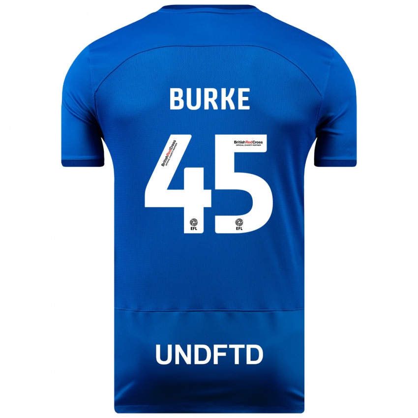 Férfi Oliver Burke #45 Kék Hazai Jersey 2023/24 Mez Póló Ing