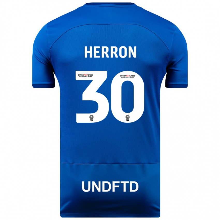 Férfi Neve Herron #30 Kék Hazai Jersey 2023/24 Mez Póló Ing