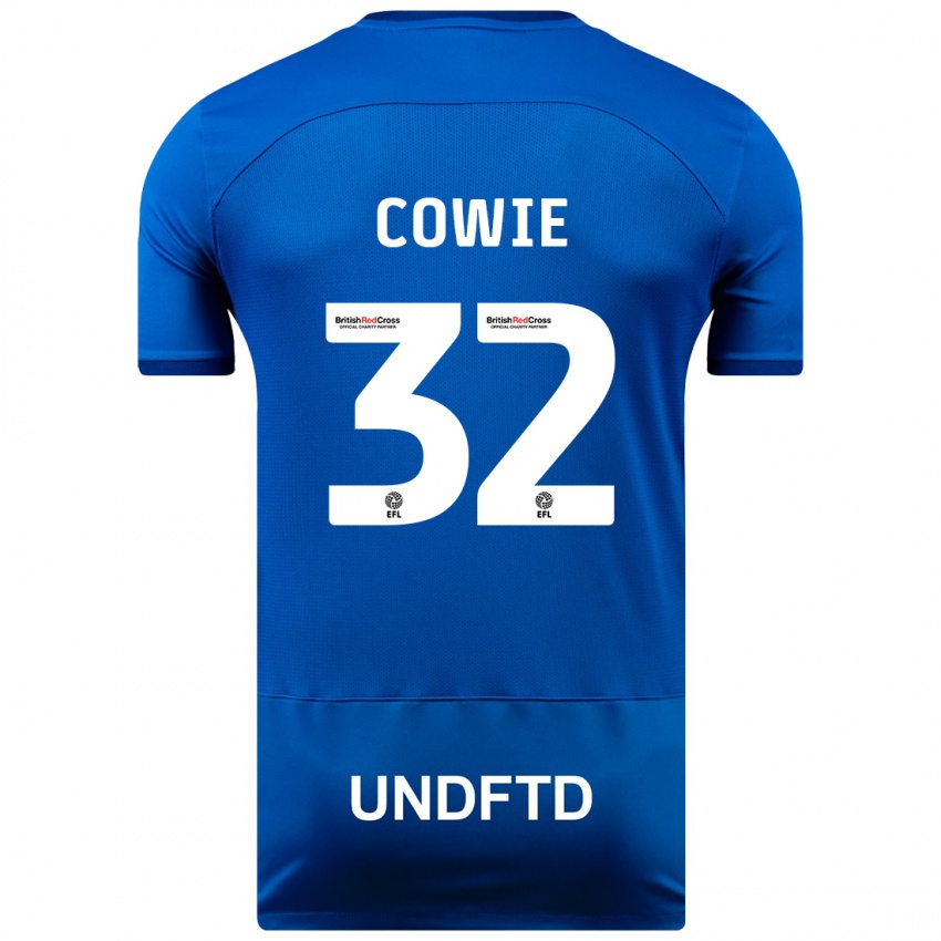 Férfi Abbie Cowie #32 Kék Hazai Jersey 2023/24 Mez Póló Ing