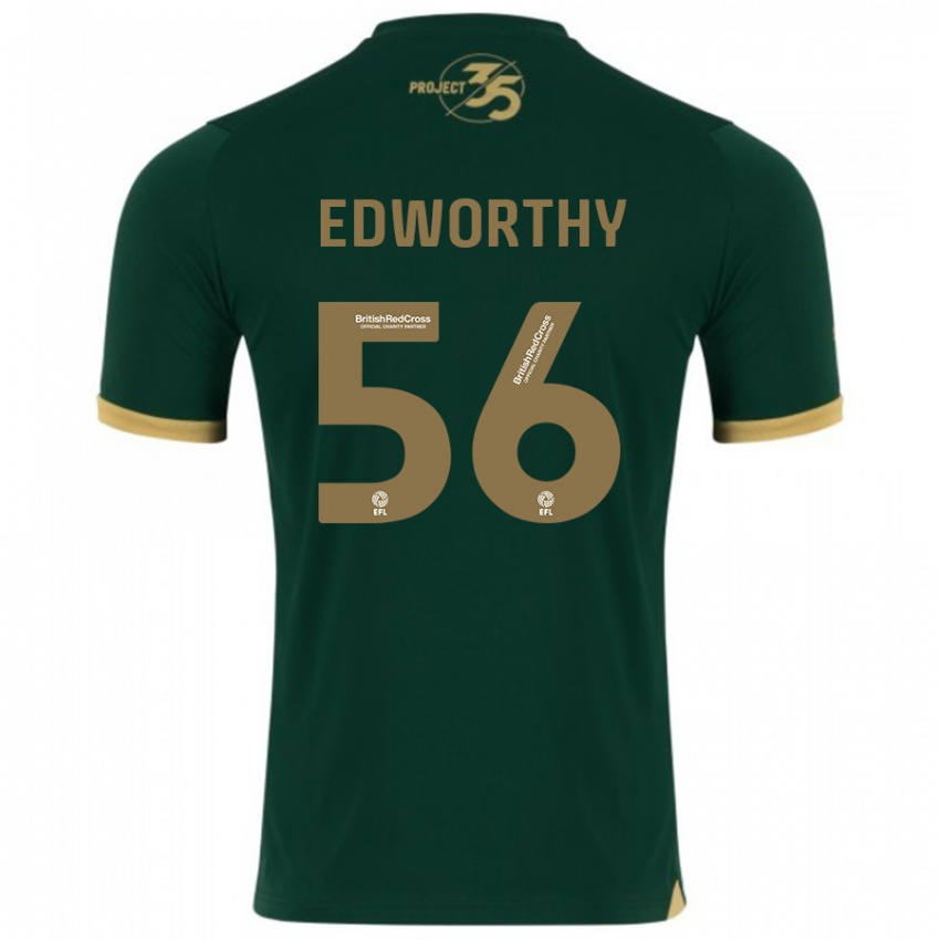 Férfi Kieran Edworthy #56 Zöld Hazai Jersey 2023/24 Mez Póló Ing