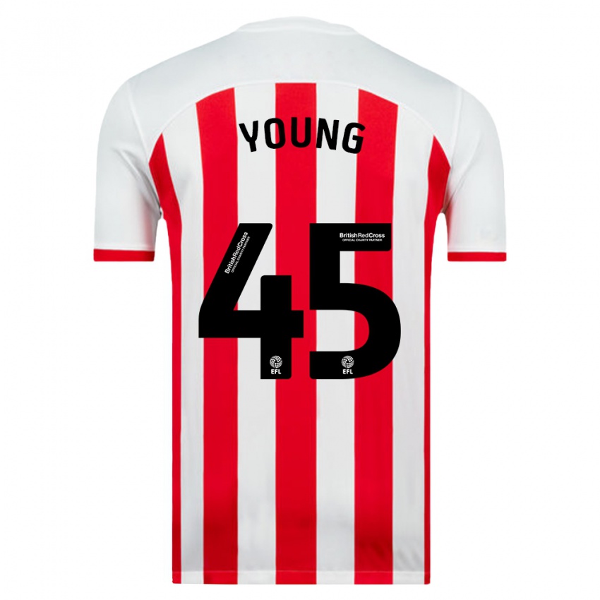 Férfi Matthew Young #45 Fehér Hazai Jersey 2023/24 Mez Póló Ing