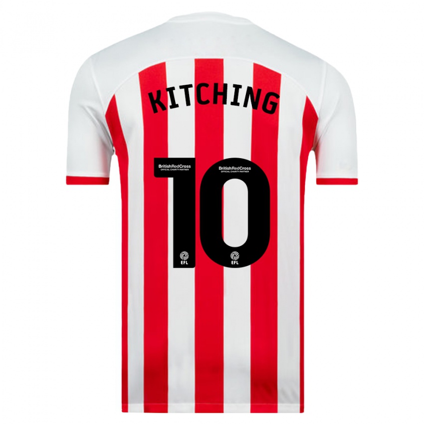 Férfi Katie Kitching #10 Fehér Hazai Jersey 2023/24 Mez Póló Ing