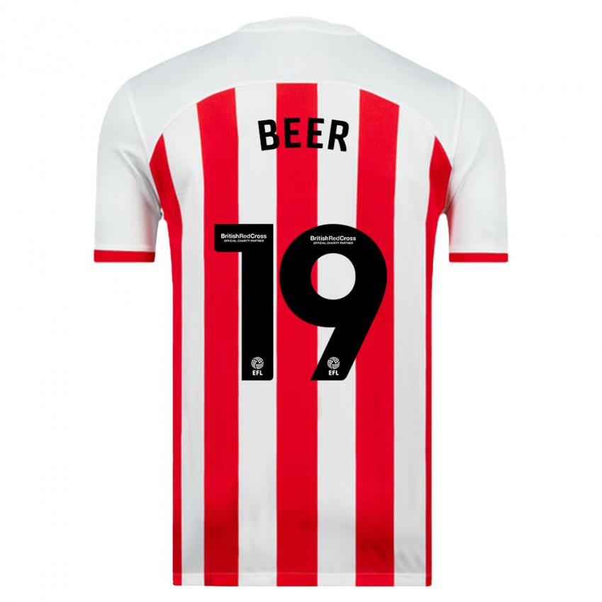 Férfi Megan Beer #19 Fehér Hazai Jersey 2023/24 Mez Póló Ing