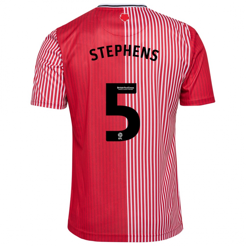 Férfi Jack Stephens #5 Piros Hazai Jersey 2023/24 Mez Póló Ing