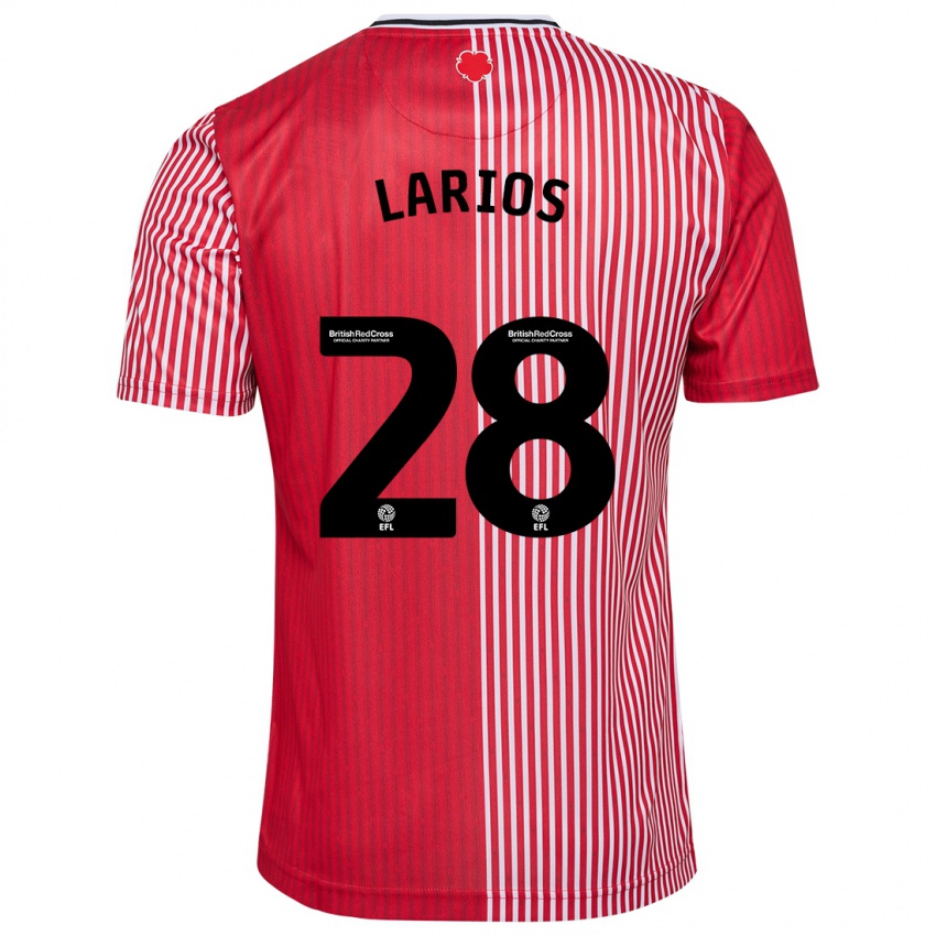 Férfi Juan Larios #28 Piros Hazai Jersey 2023/24 Mez Póló Ing