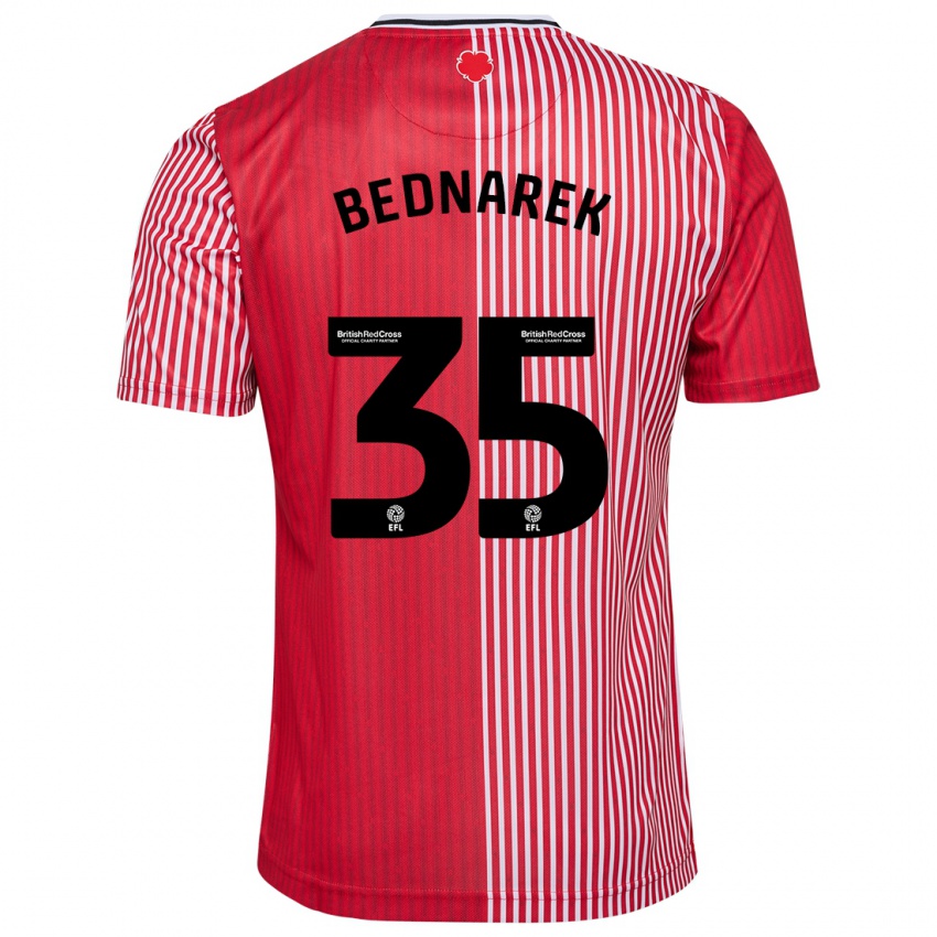 Férfi Jan Bednarek #35 Piros Hazai Jersey 2023/24 Mez Póló Ing