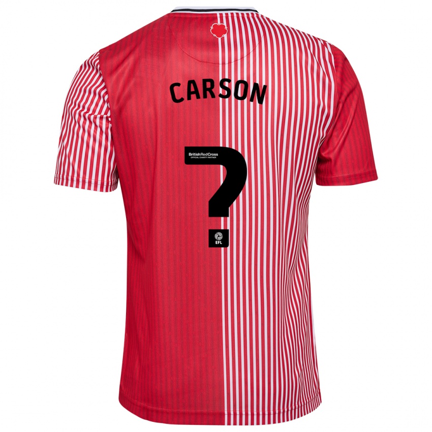 Férfi Matty Carson #0 Piros Hazai Jersey 2023/24 Mez Póló Ing