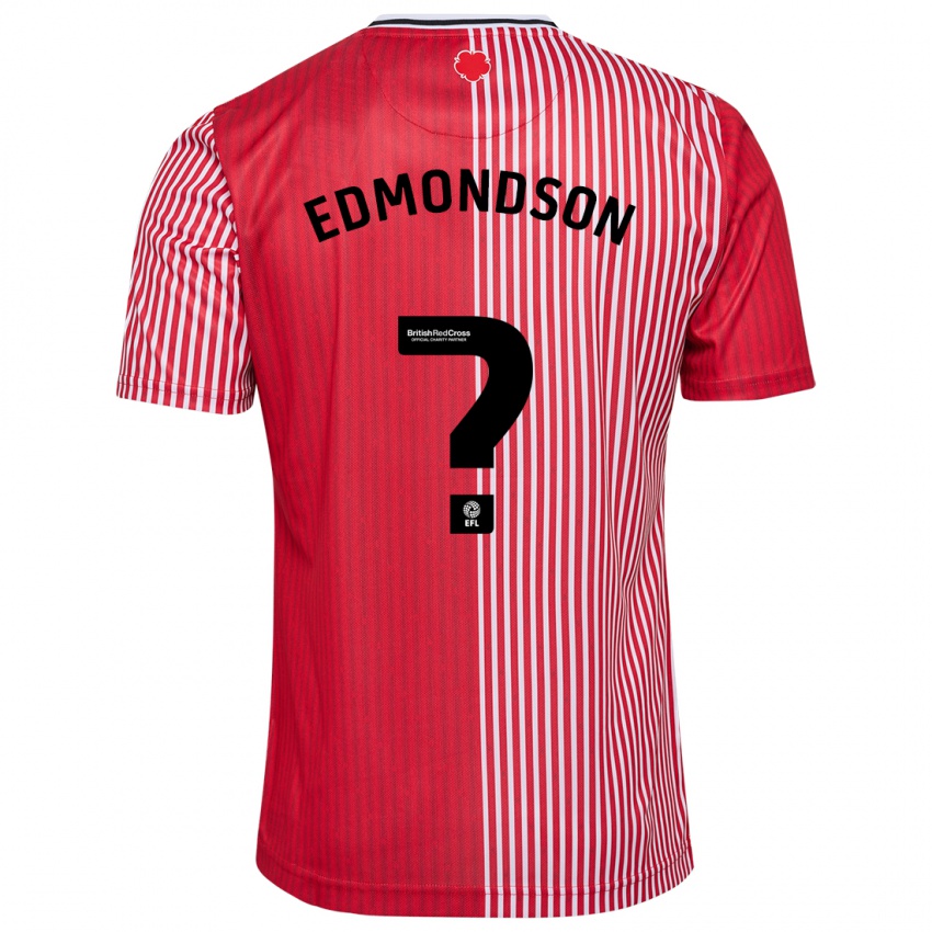 Férfi Tyler Edmondson #0 Piros Hazai Jersey 2023/24 Mez Póló Ing