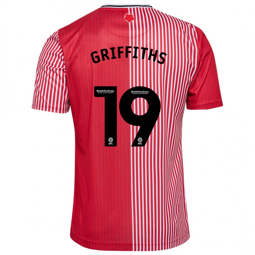 Férfi Alice Griffiths #19 Piros Hazai Jersey 2023/24 Mez Póló Ing