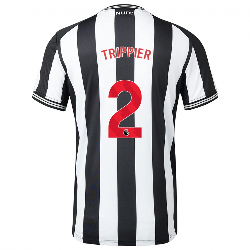 Férfi Kieran Trippier #2 Fekete-Fehér Hazai Jersey 2023/24 Mez Póló Ing