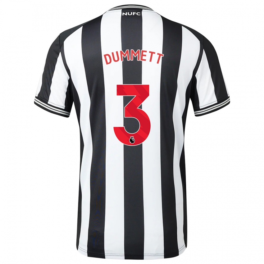 Férfi Paul Dummett #3 Fekete-Fehér Hazai Jersey 2023/24 Mez Póló Ing