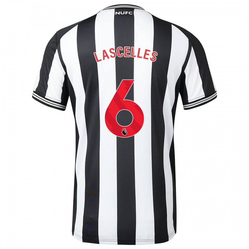 Férfi Jamaal Lascelles #6 Fekete-Fehér Hazai Jersey 2023/24 Mez Póló Ing