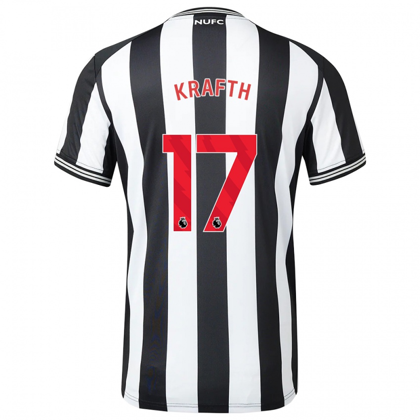 Férfi Emil Krafth #17 Fekete-Fehér Hazai Jersey 2023/24 Mez Póló Ing