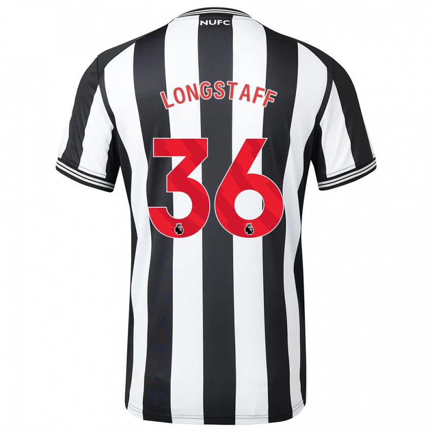 Férfi Sean Longstaff #36 Fekete-Fehér Hazai Jersey 2023/24 Mez Póló Ing