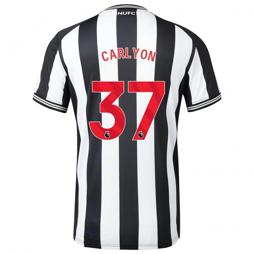 Férfi Nathan Carlyon #37 Fekete-Fehér Hazai Jersey 2023/24 Mez Póló Ing