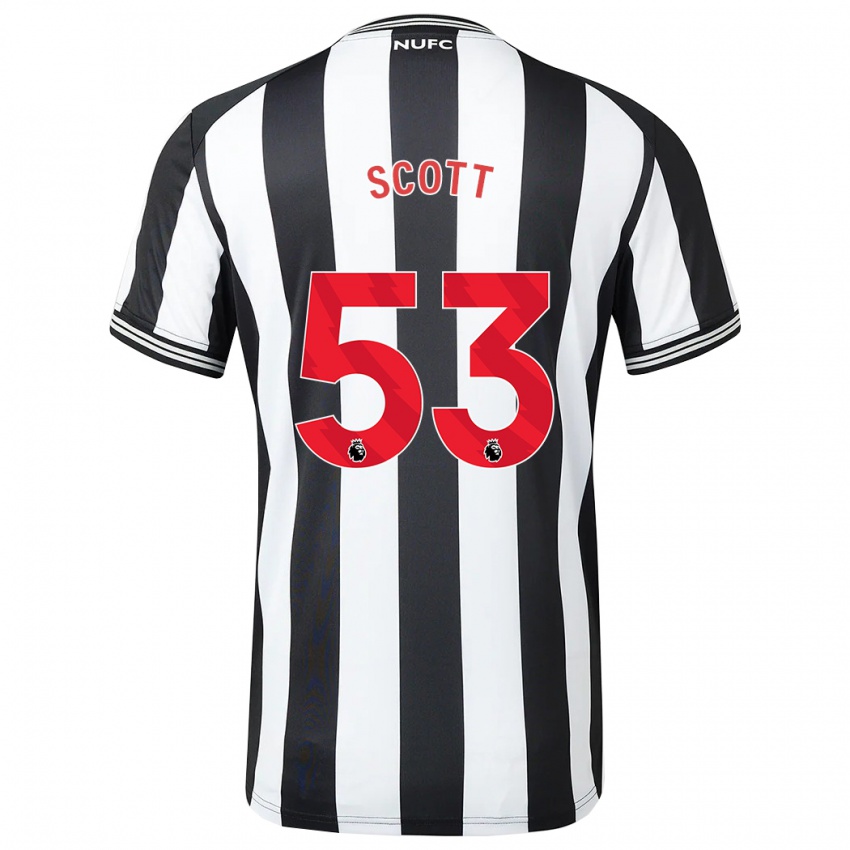 Férfi Joshua Scott #53 Fekete-Fehér Hazai Jersey 2023/24 Mez Póló Ing