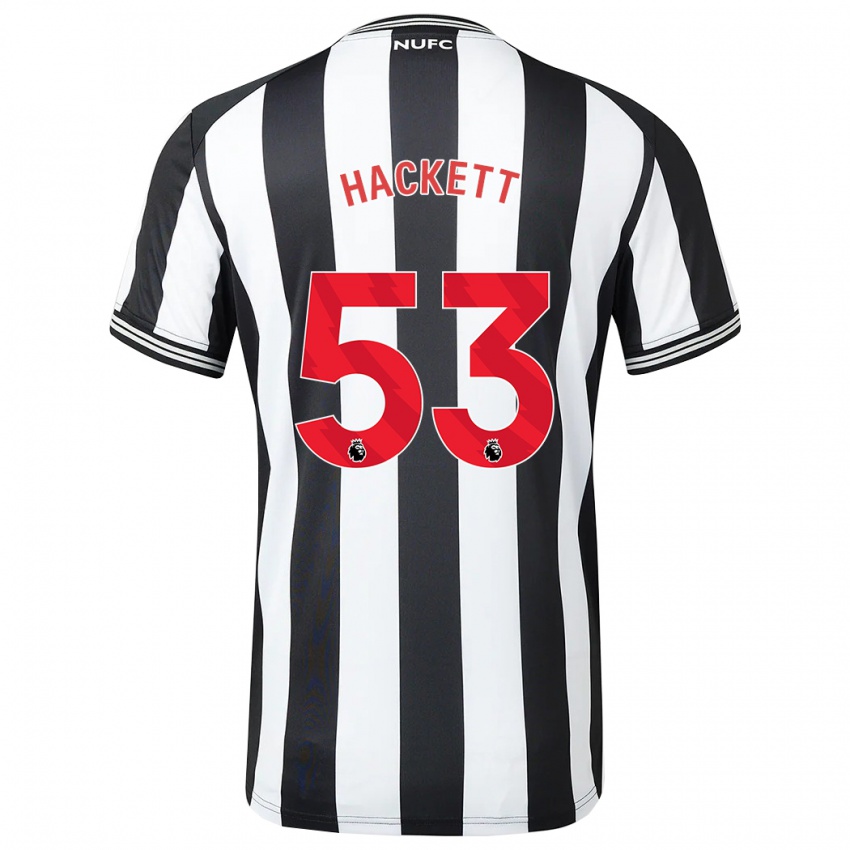 Férfi Jordan Hackett #53 Fekete-Fehér Hazai Jersey 2023/24 Mez Póló Ing