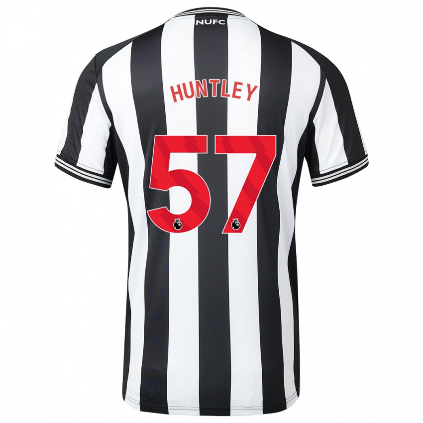 Férfi James Huntley #57 Fekete-Fehér Hazai Jersey 2023/24 Mez Póló Ing