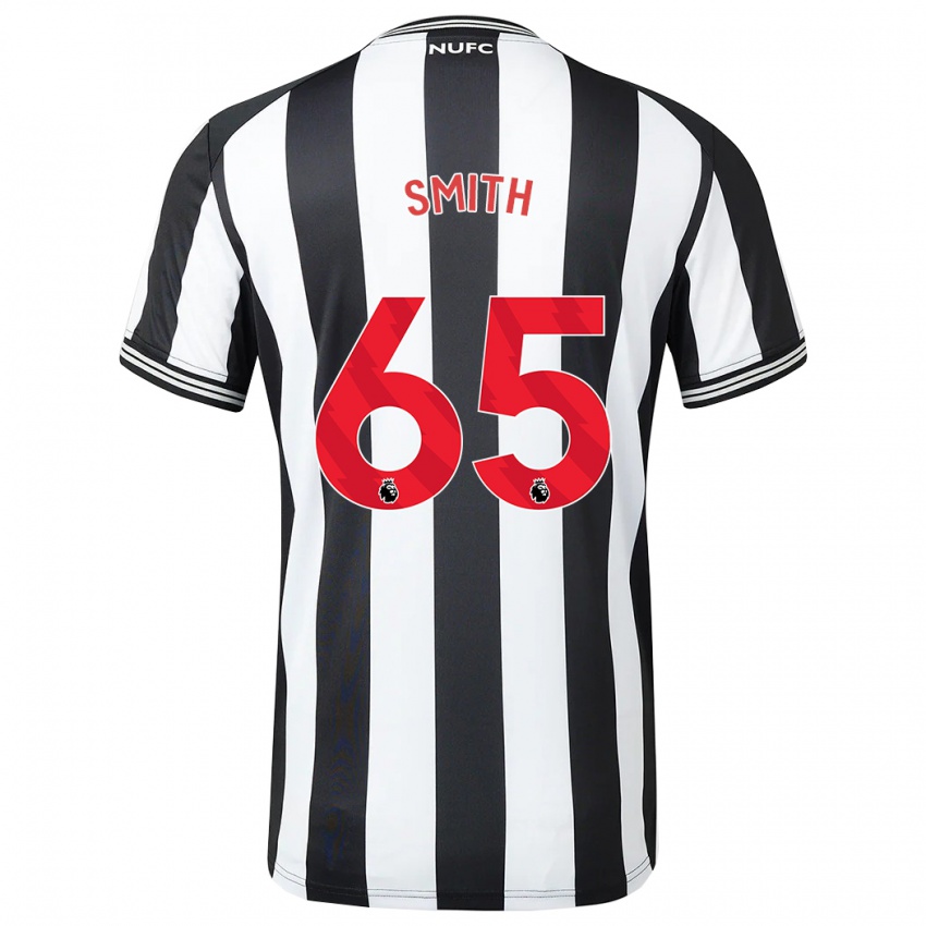 Férfi Jude Smith #65 Fekete-Fehér Hazai Jersey 2023/24 Mez Póló Ing