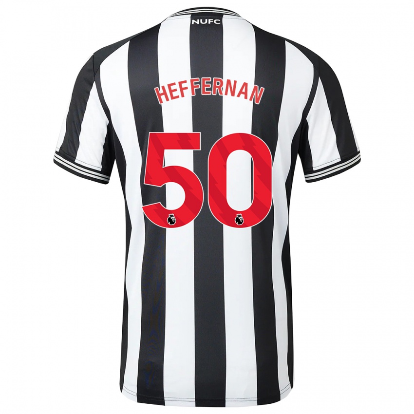 Férfi Cathal Heffernan #50 Fekete-Fehér Hazai Jersey 2023/24 Mez Póló Ing