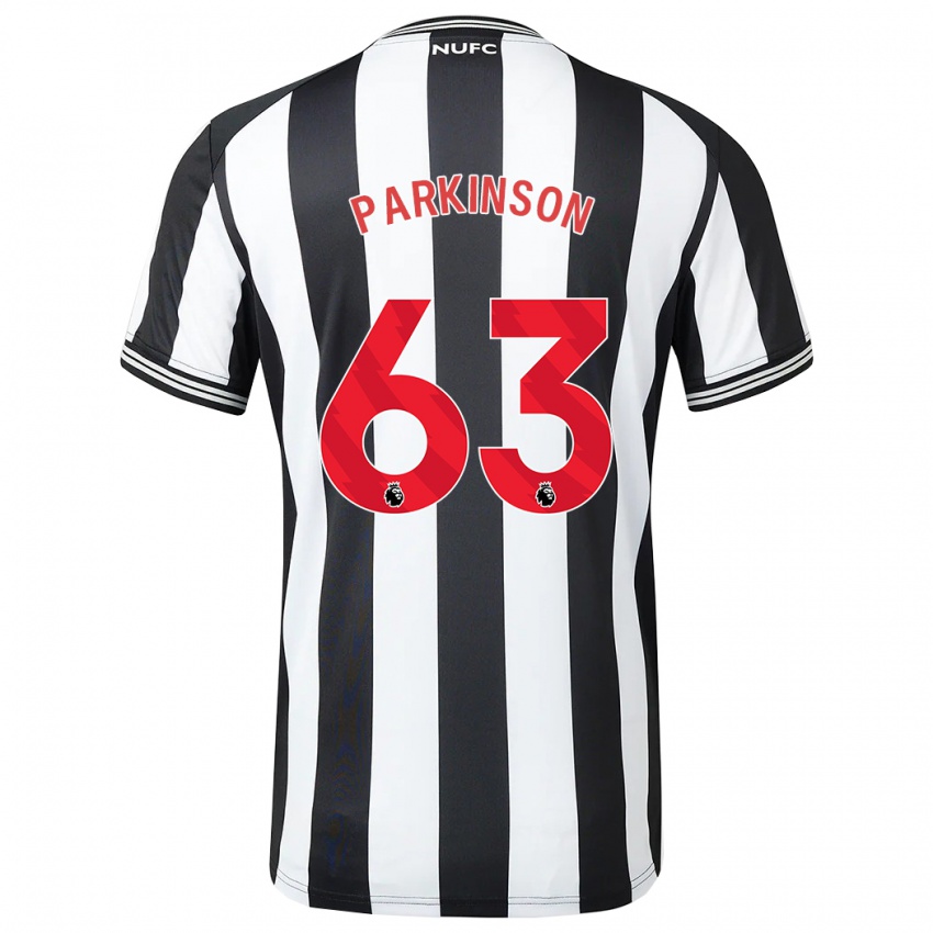 Férfi Ben Parkinson #63 Fekete-Fehér Hazai Jersey 2023/24 Mez Póló Ing