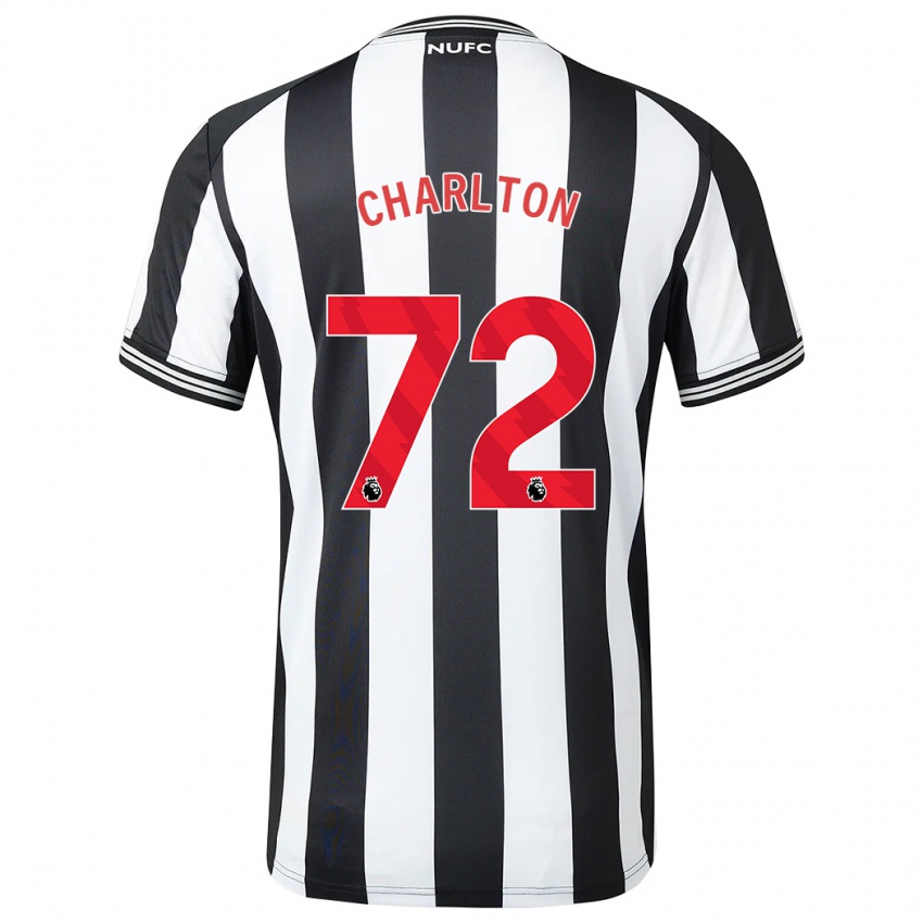 Férfi Dylan Charlton #72 Fekete-Fehér Hazai Jersey 2023/24 Mez Póló Ing