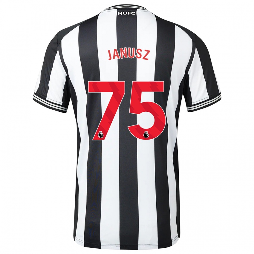 Férfi Adrian Janusz #75 Fekete-Fehér Hazai Jersey 2023/24 Mez Póló Ing