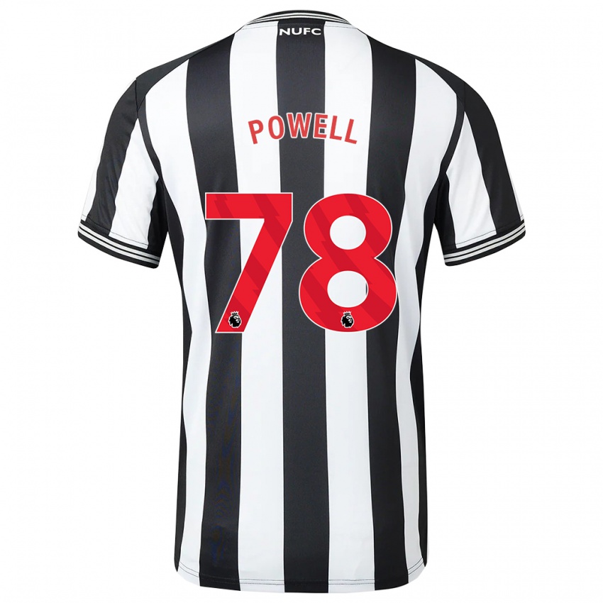 Férfi Harry Powell #78 Fekete-Fehér Hazai Jersey 2023/24 Mez Póló Ing