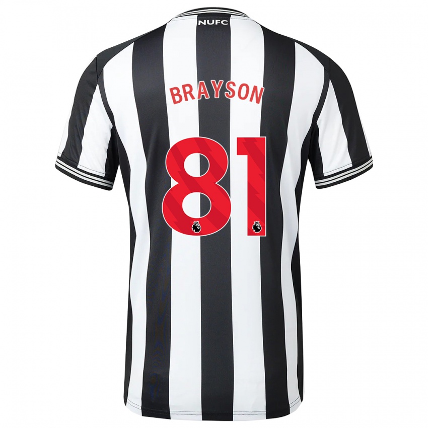 Férfi Joe Brayson #81 Fekete-Fehér Hazai Jersey 2023/24 Mez Póló Ing