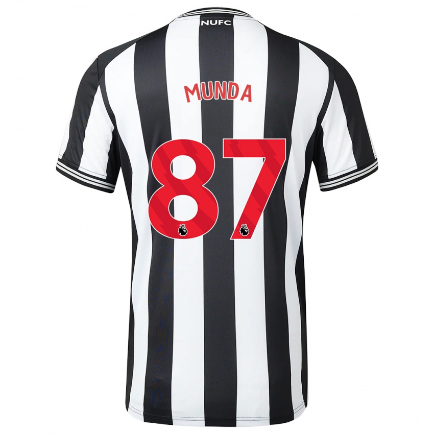 Férfi Anthony Munda #87 Fekete-Fehér Hazai Jersey 2023/24 Mez Póló Ing