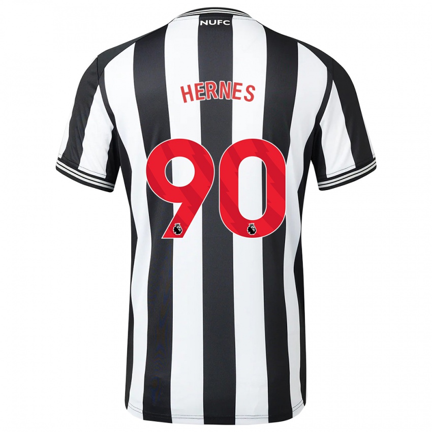 Férfi Travis Hernes #90 Fekete-Fehér Hazai Jersey 2023/24 Mez Póló Ing