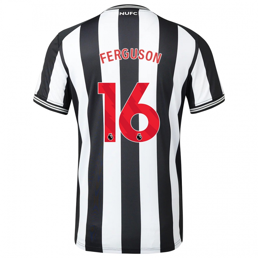 Férfi Becky Ferguson #16 Fekete-Fehér Hazai Jersey 2023/24 Mez Póló Ing