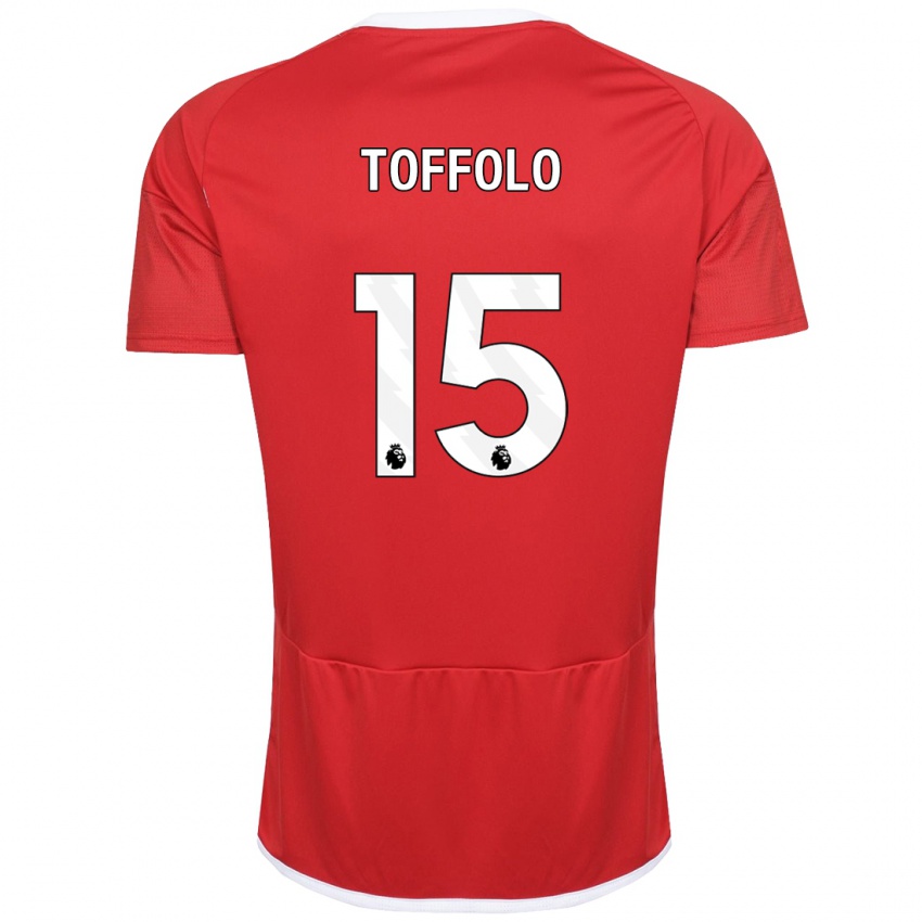 Férfi Harry Toffolo #15 Piros Hazai Jersey 2023/24 Mez Póló Ing